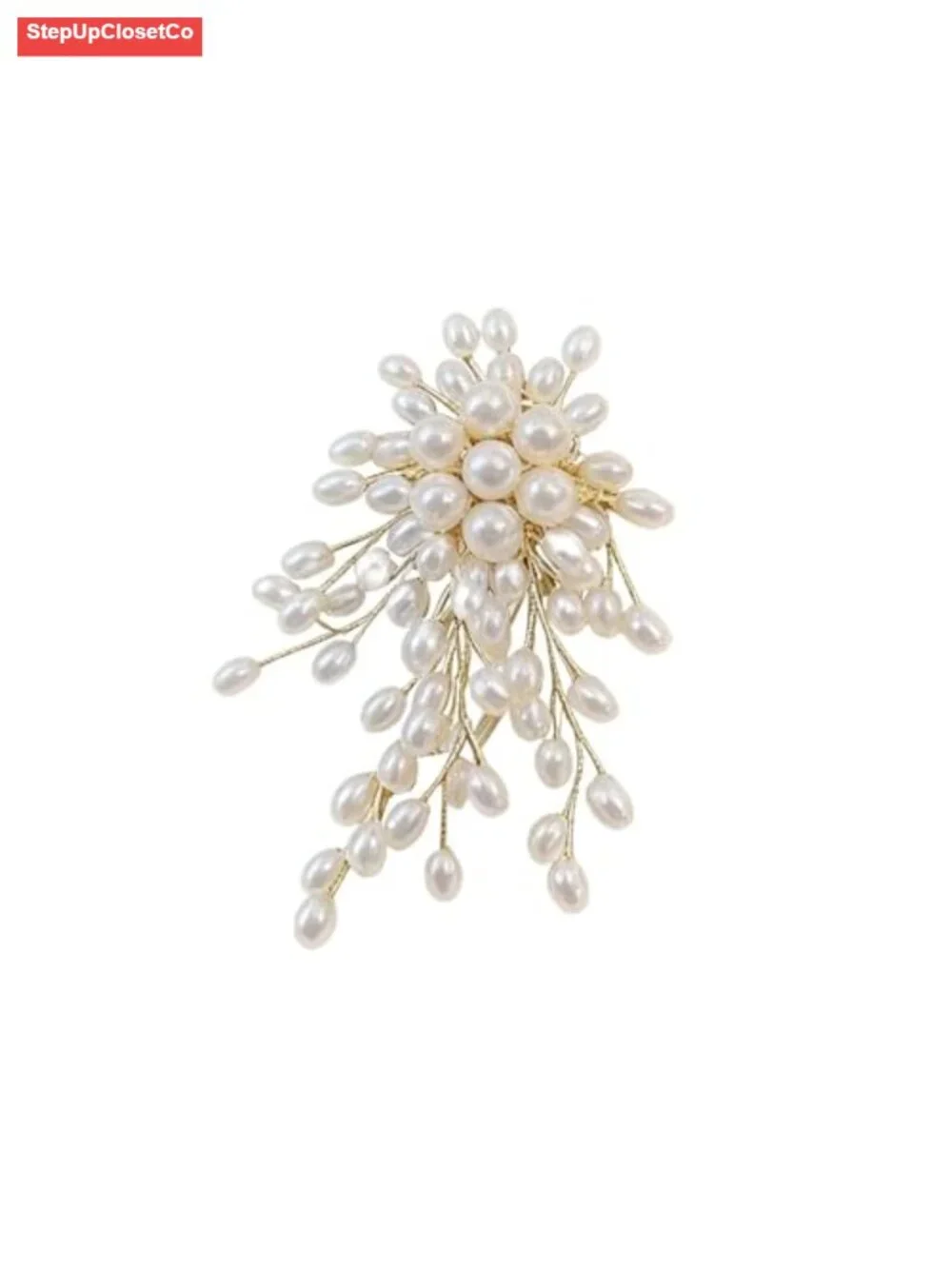 Pearl Brooch for Women Elegant Flower Brooch Pins Vintage Floral Crystal